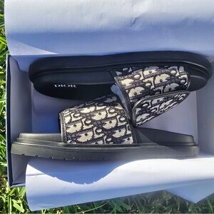 Dior Monogram Black and White Slides